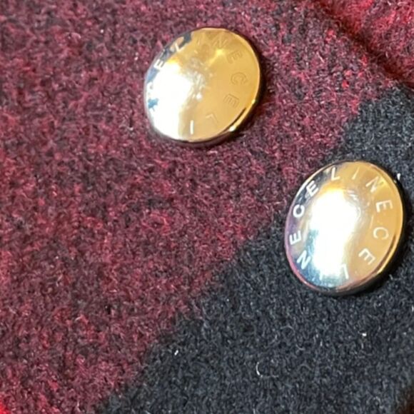 CELINE Wool/Cashmere Red & Black Plaid Jacket |Size: 40| - Picture 4 of 10